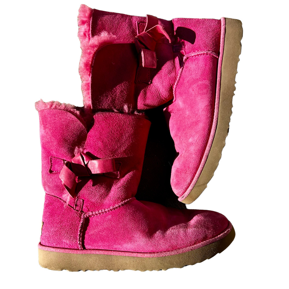 ugg hot pink short bow boots